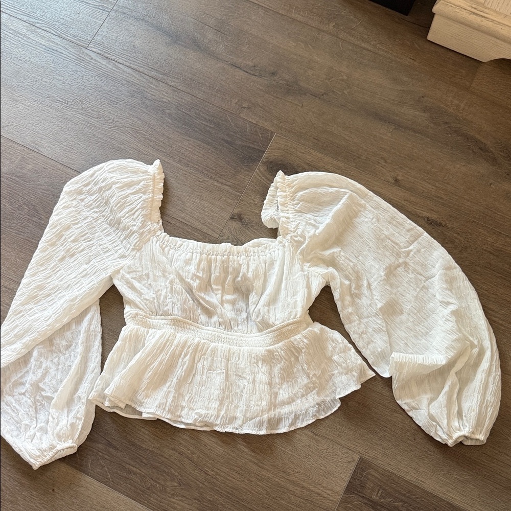 White babydoll top with bow back